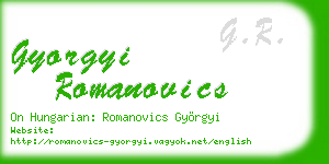 gyorgyi romanovics business card